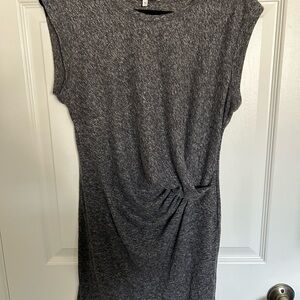 IRO Gray Ruched Sheath Midi Dress